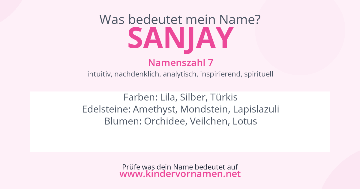 Was bedeutet der Name Sanjay?