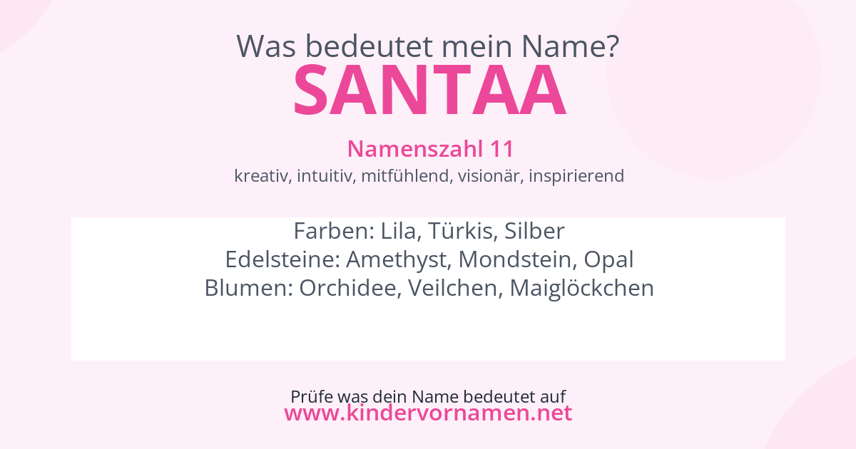 Was bedeutet der Name Santaa?