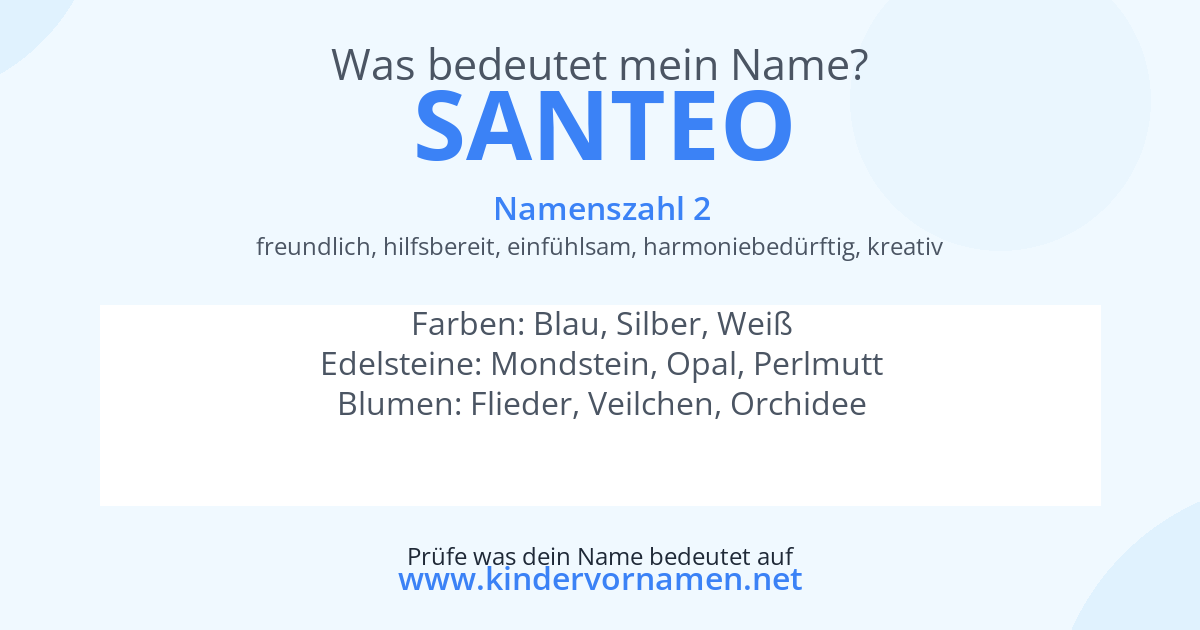 Was bedeutet der Name Santeo?