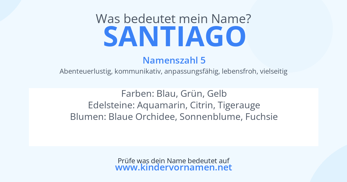 Was bedeutet der Name Santiago?
