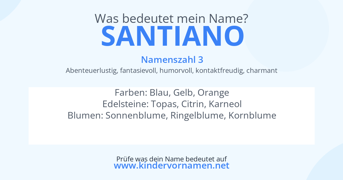 Was bedeutet der Name Santiano?