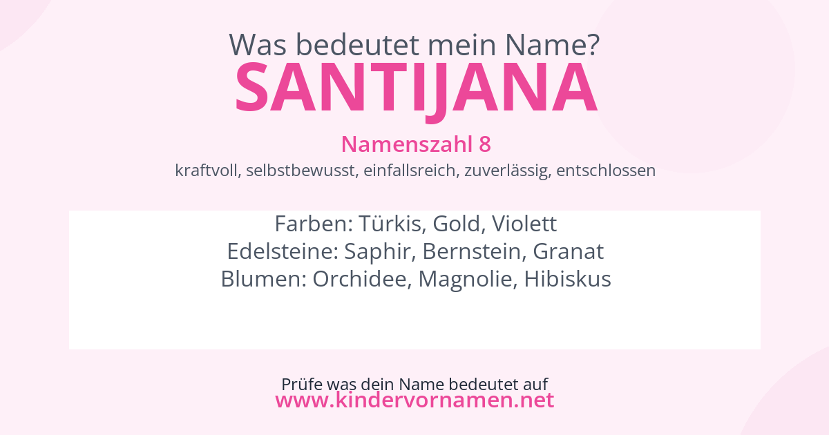 Was bedeutet der Name Santijana?
