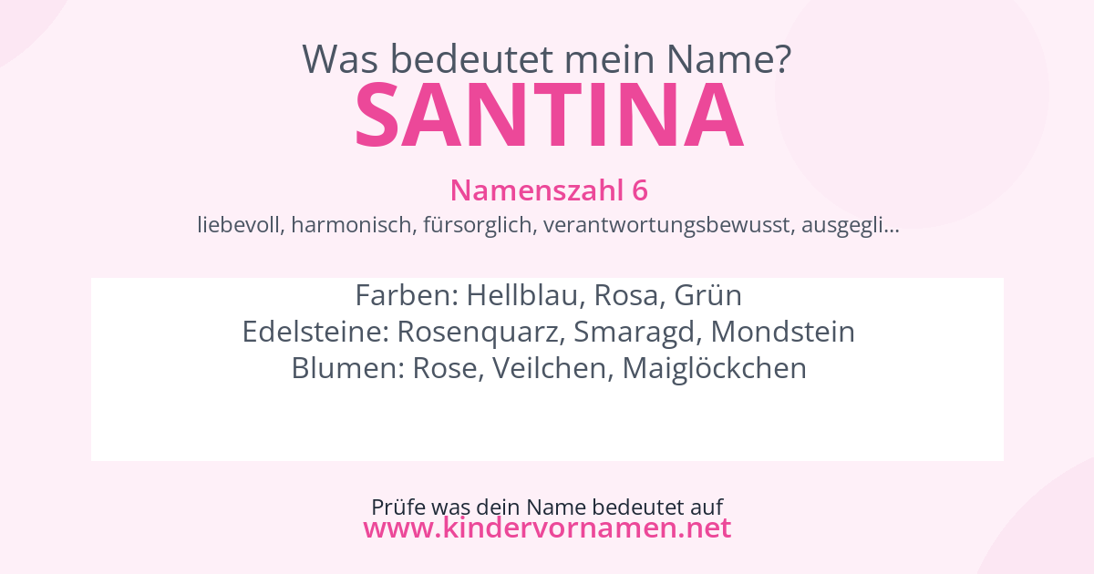 Was bedeutet der Name Santina?