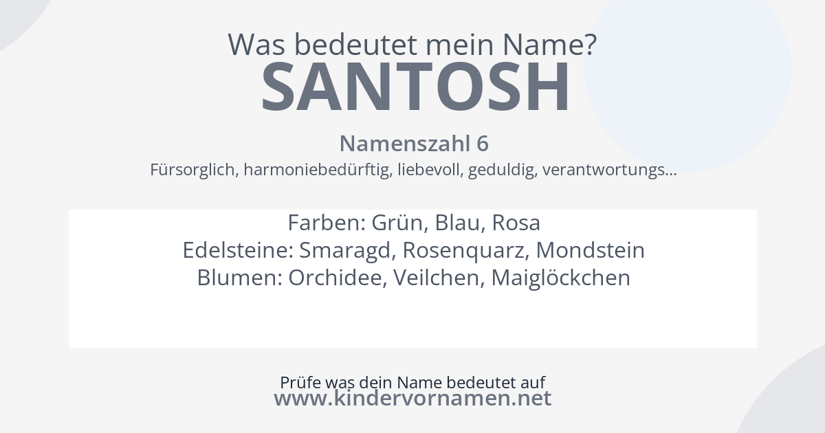 Was bedeutet der Name Santosh?