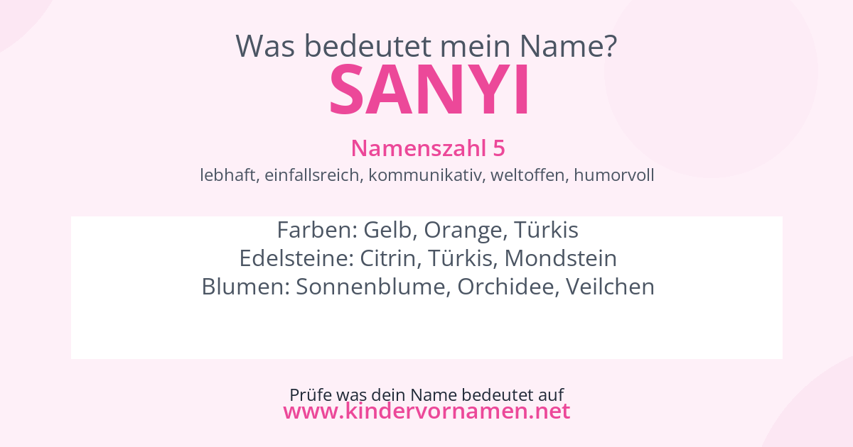 Was bedeutet der Name Sanyi?