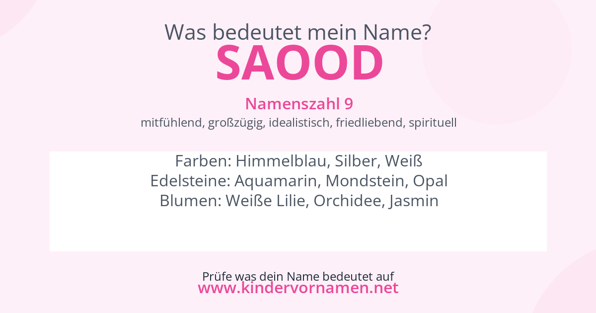 Was bedeutet der Name Saood?