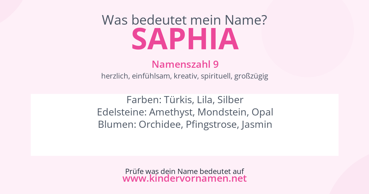 Was bedeutet der Name Saphia?