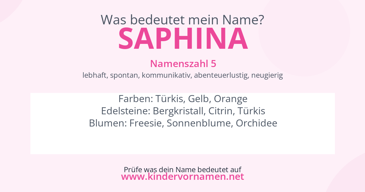 Was bedeutet der Name Saphina?