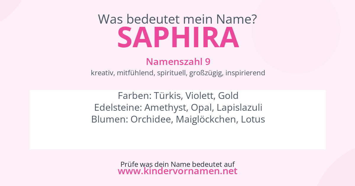 Was bedeutet der Name Saphira?