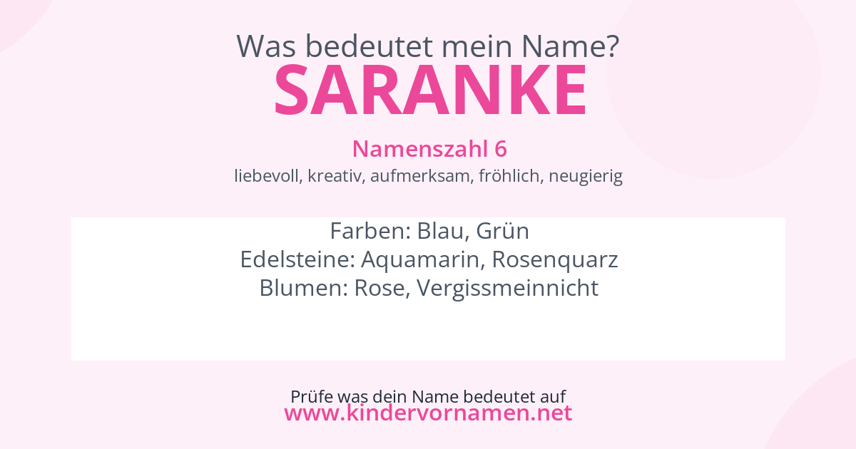 Was bedeutet der Name Saranke?