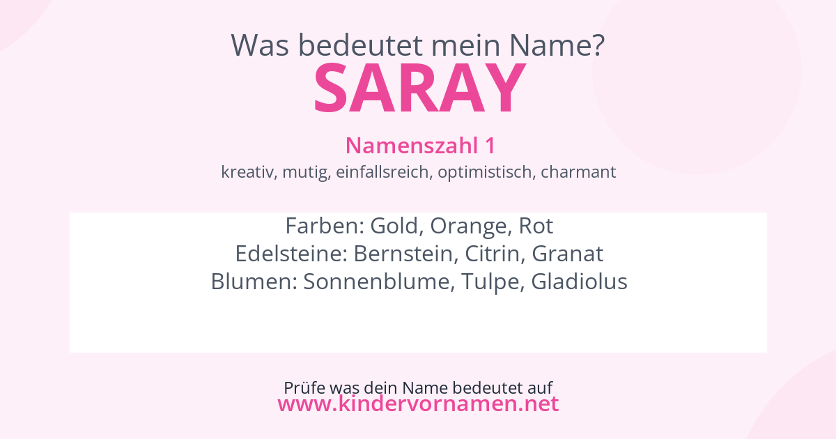 Was bedeutet der Name Saray?