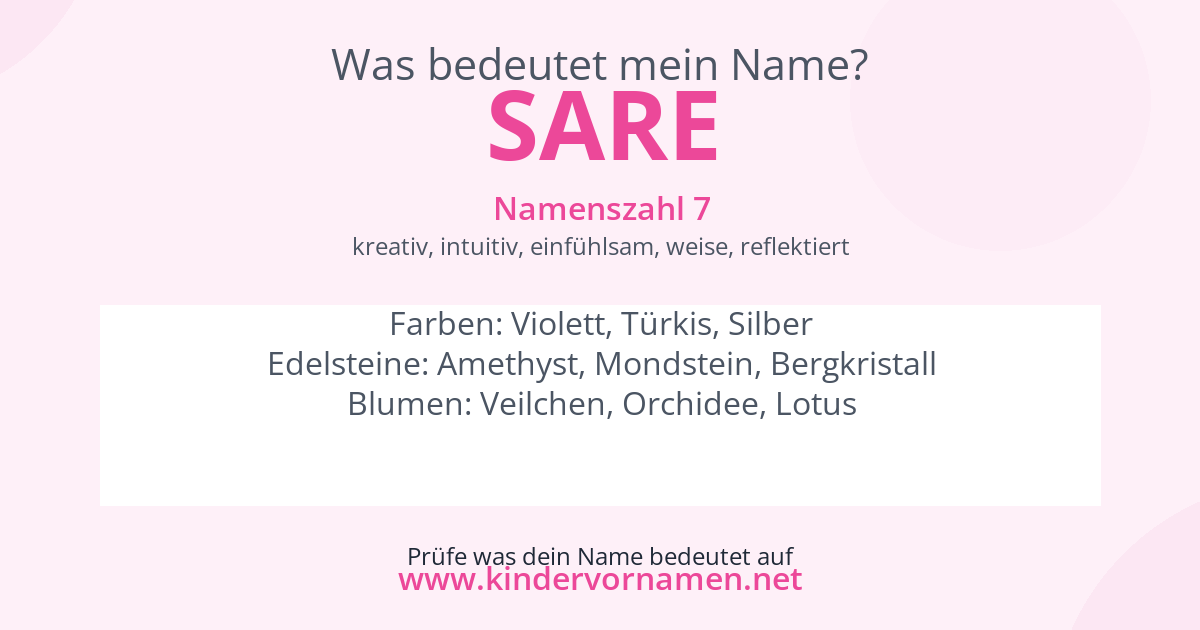 Was bedeutet der Name Sare?