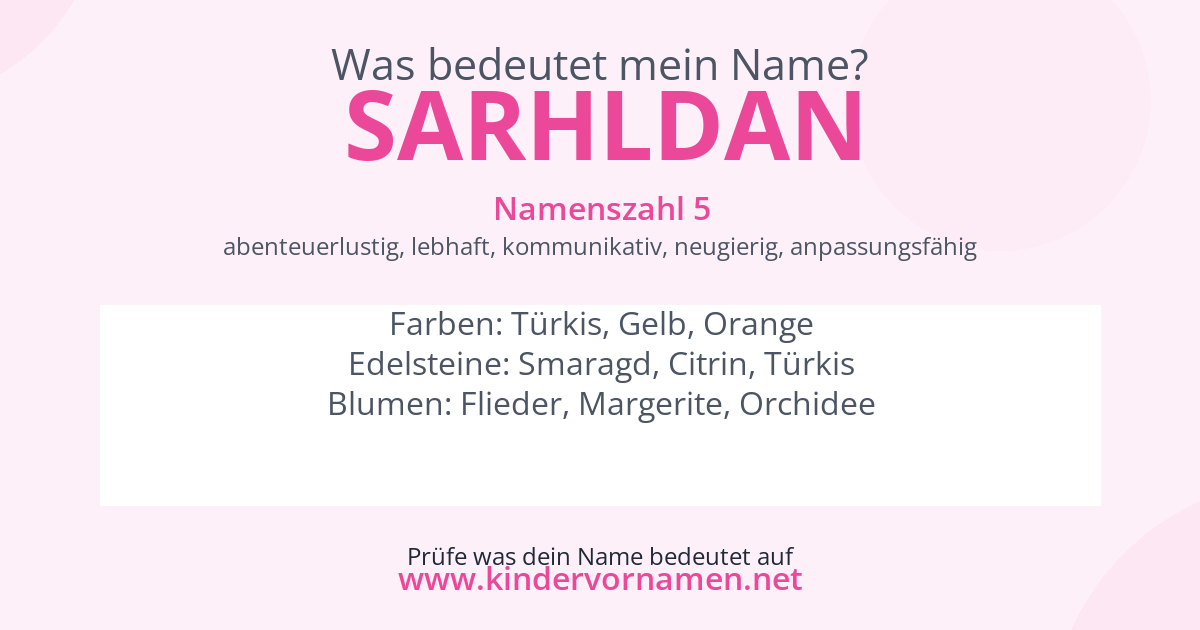 Was bedeutet der Name Sarhldan?