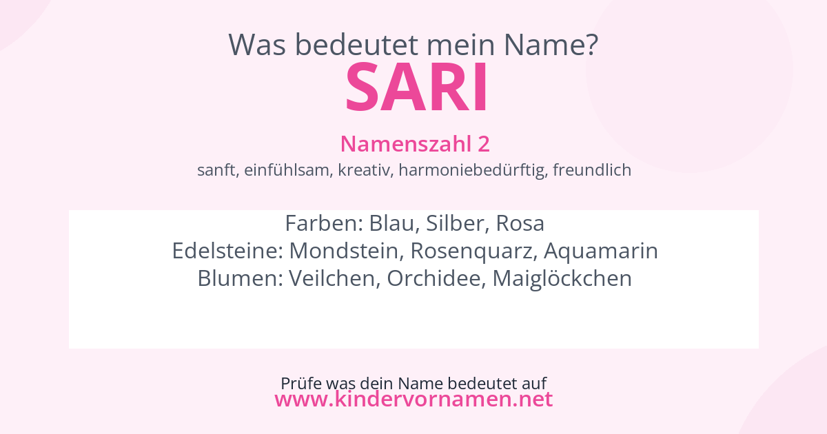 Was bedeutet der Name Sari?