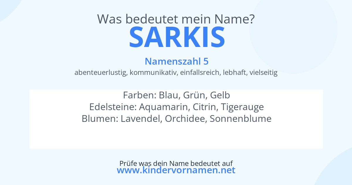 Was bedeutet der Name Sarkis?