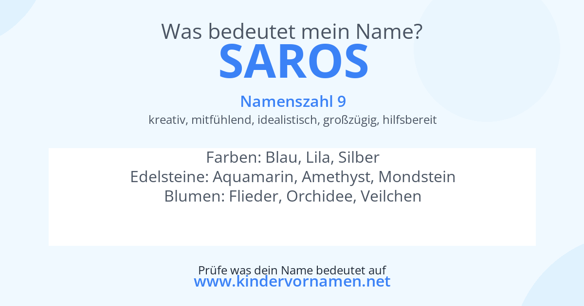 Was bedeutet der Name Saros?