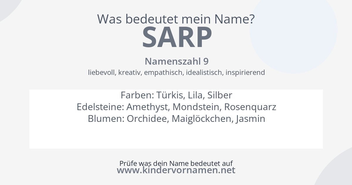 Was bedeutet der Name Sarp?