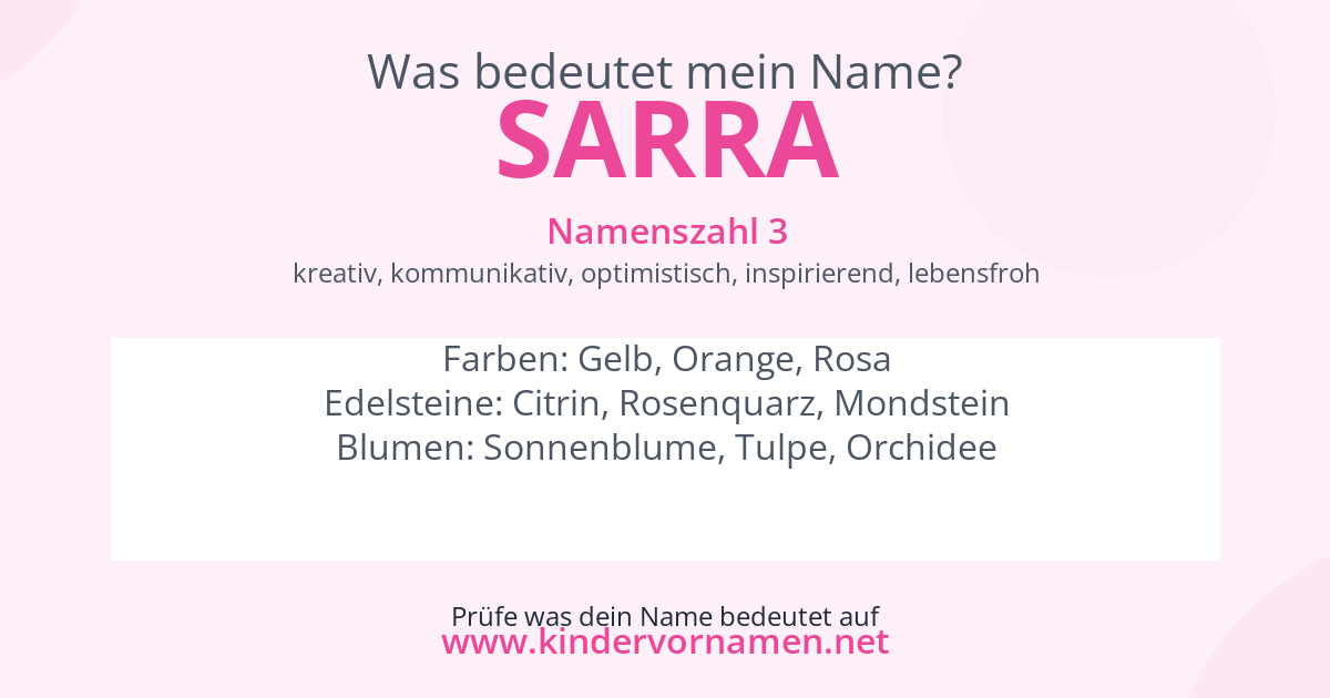 Was bedeutet der Name Sarra?