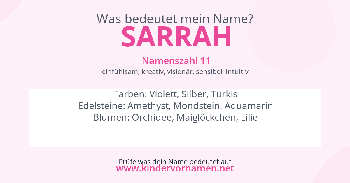 Was bedeutet der Name Sarrah?