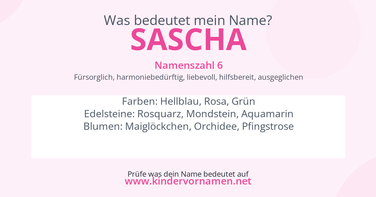 Was bedeutet der Name Sascha?