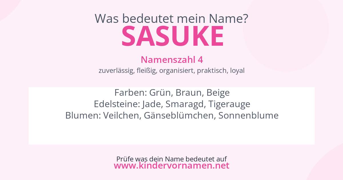 Was bedeutet der Name Sasuke?
