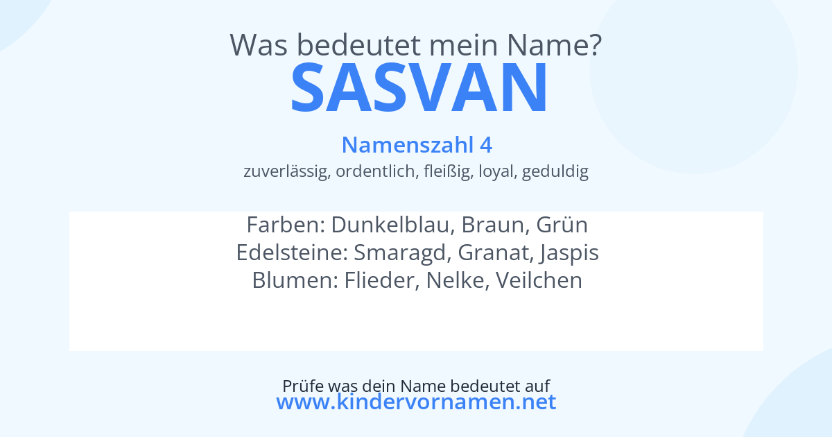 Was bedeutet der Name Sasvan?