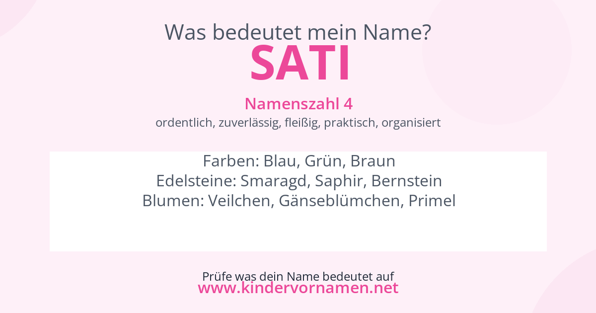 Was bedeutet der Name Sati?