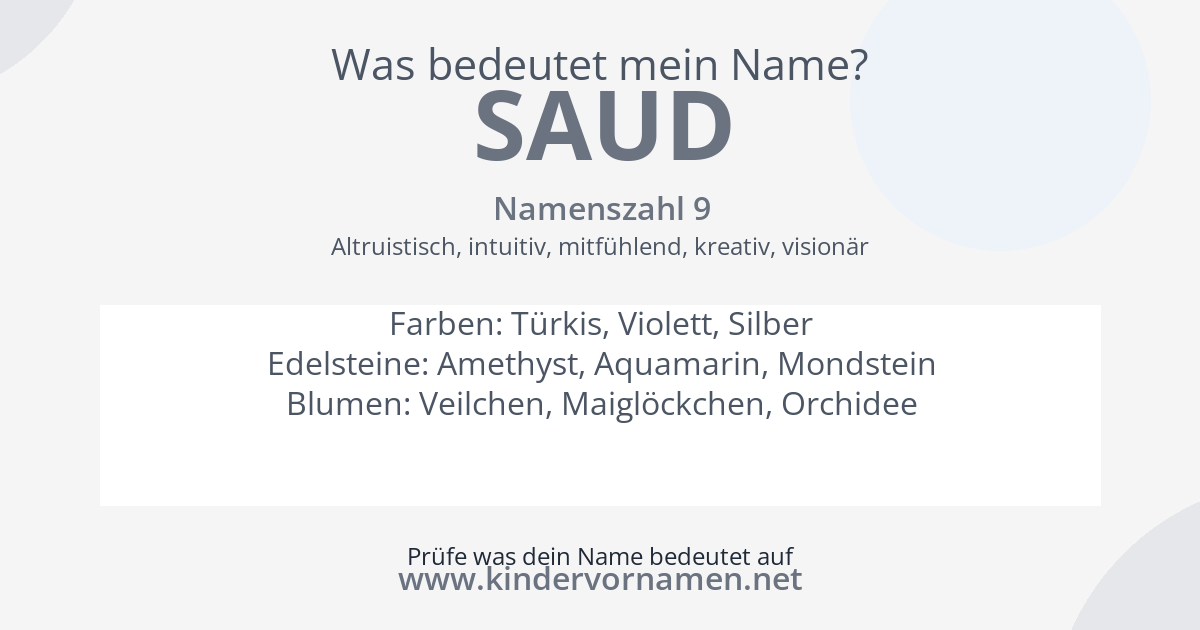 Was bedeutet der Name Saud?