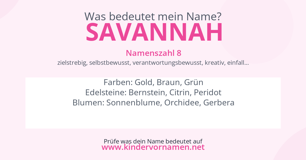 Was bedeutet der Name Savannah?