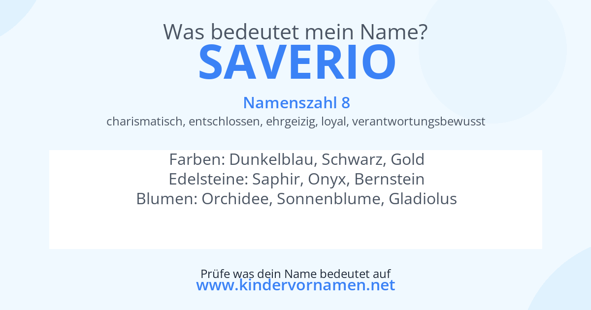 Was bedeutet der Name Saverio?