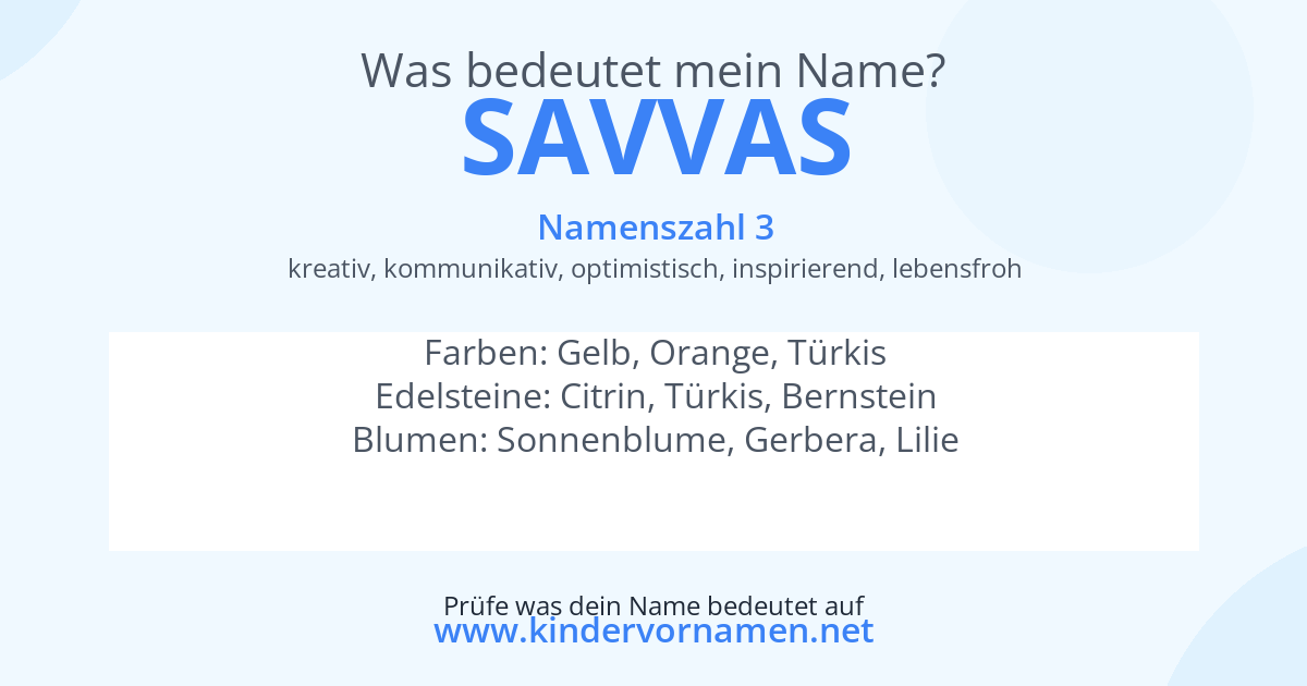 Was bedeutet der Name Savvas?