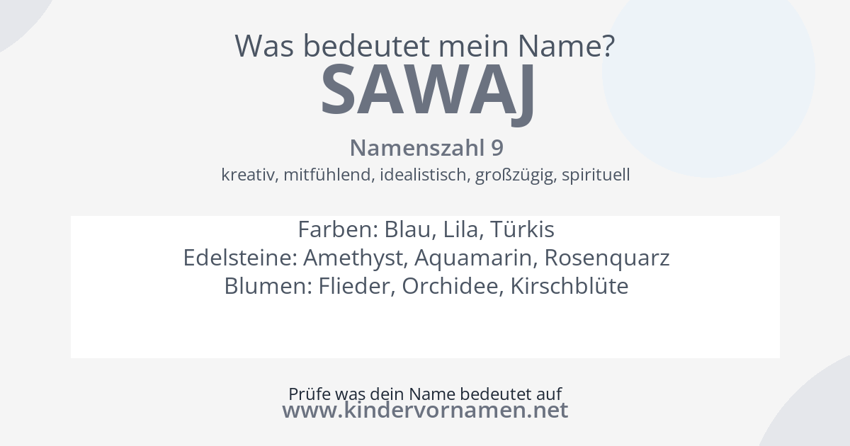 Was bedeutet der Name Sawaj?