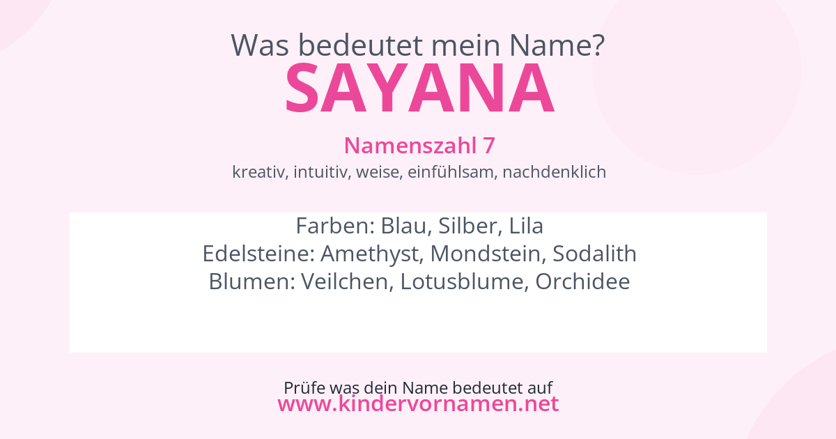 Was bedeutet der Name Sayana?