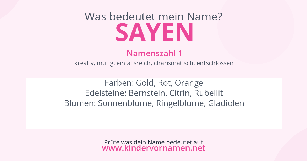 Was bedeutet der Name Sayen?