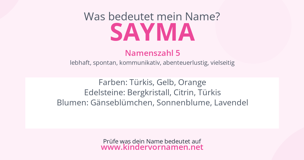 Was bedeutet der Name Sayma?