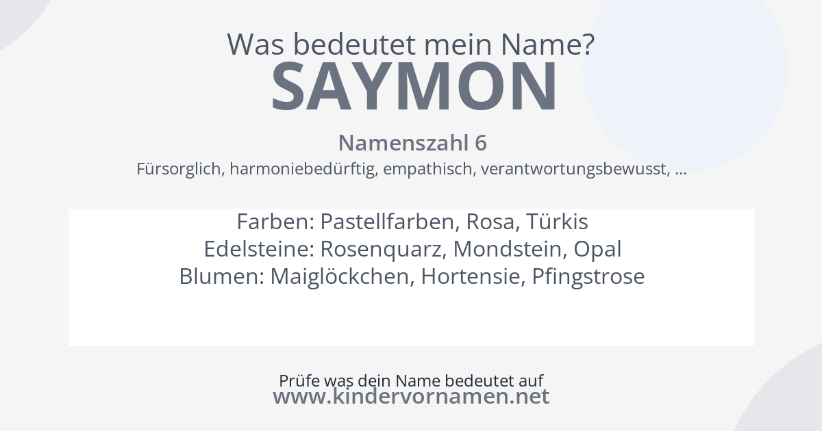 Was bedeutet der Name Saymon?