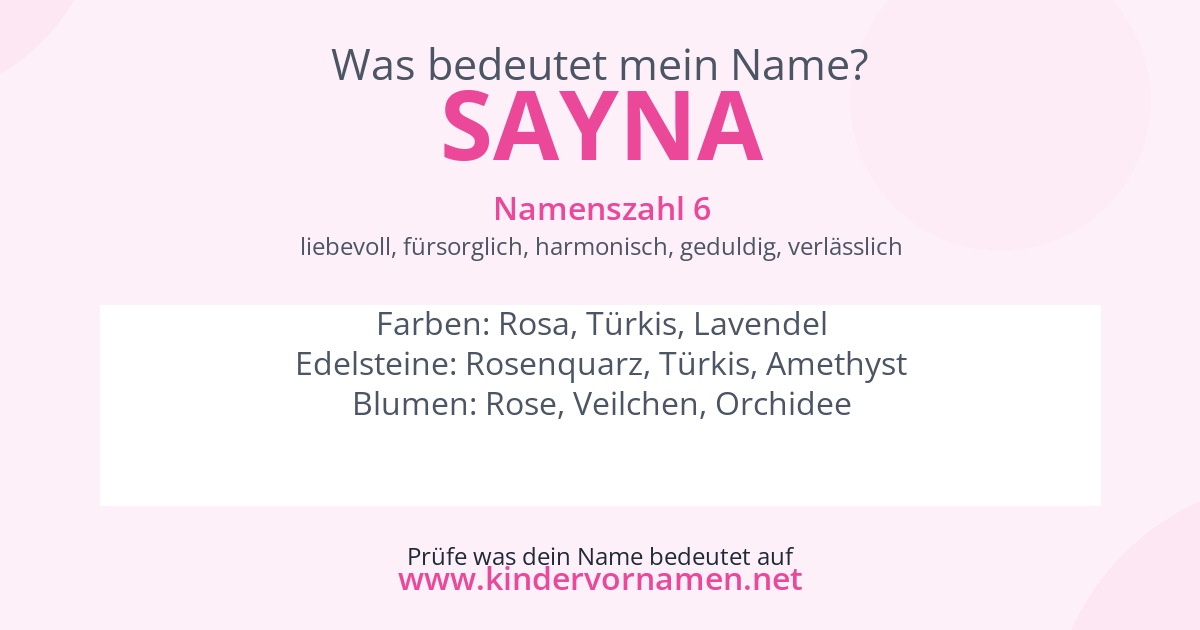 Was bedeutet der Name Sayna?