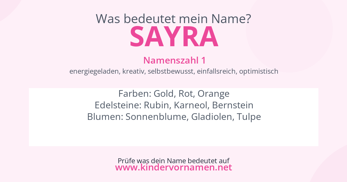 Was bedeutet der Name Sayra?