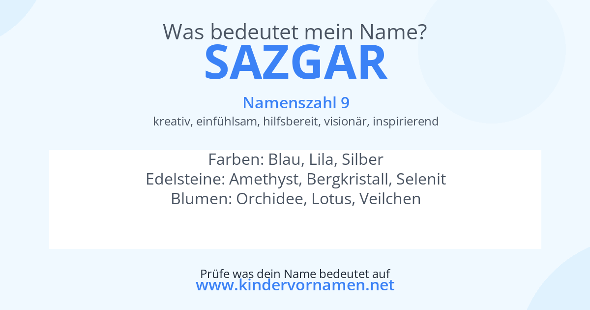 Was bedeutet der Name Sazgar?