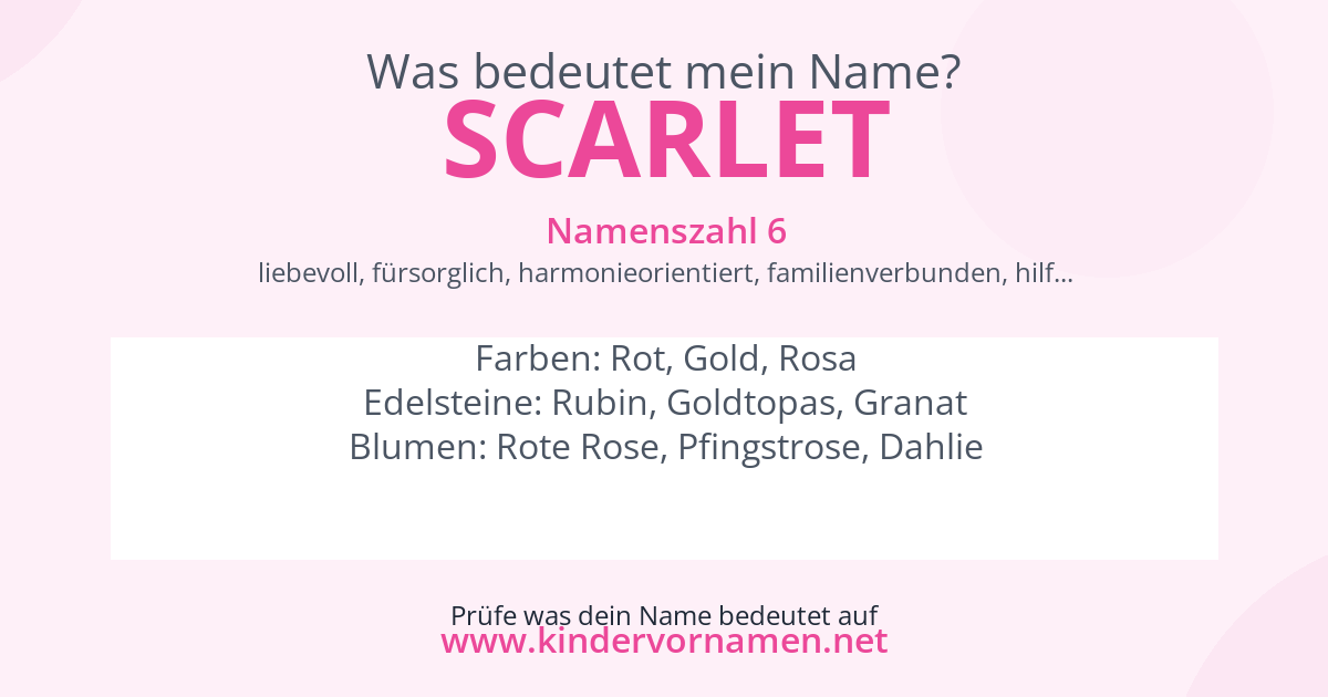 Was bedeutet der Name Scarlet?