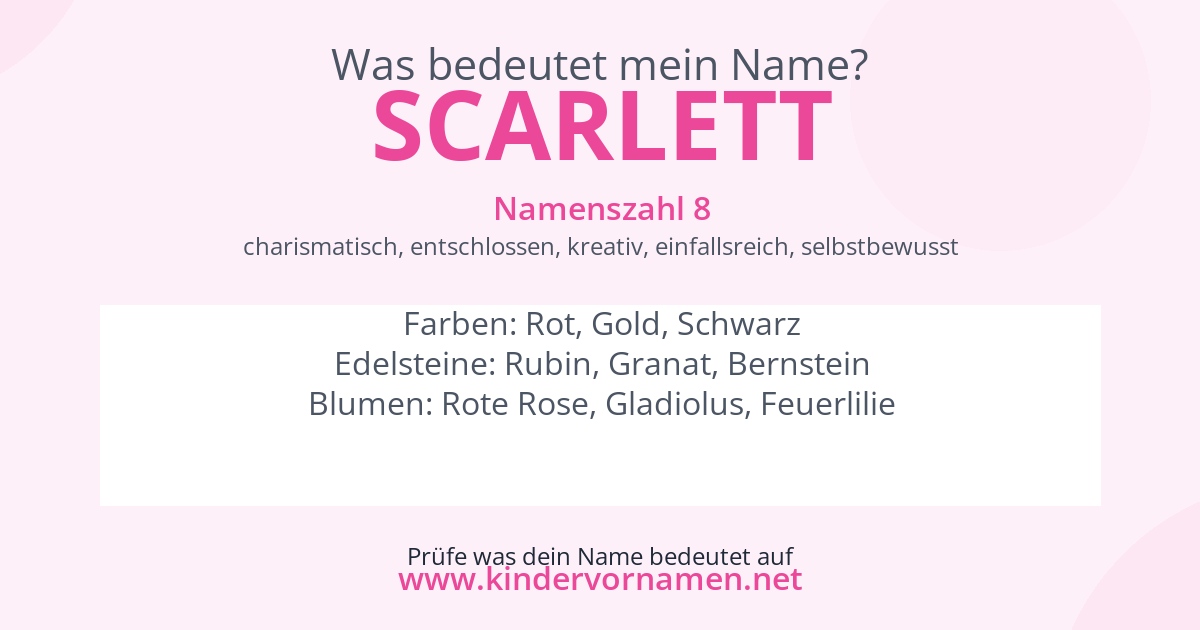 Was bedeutet der Name Scarlett?