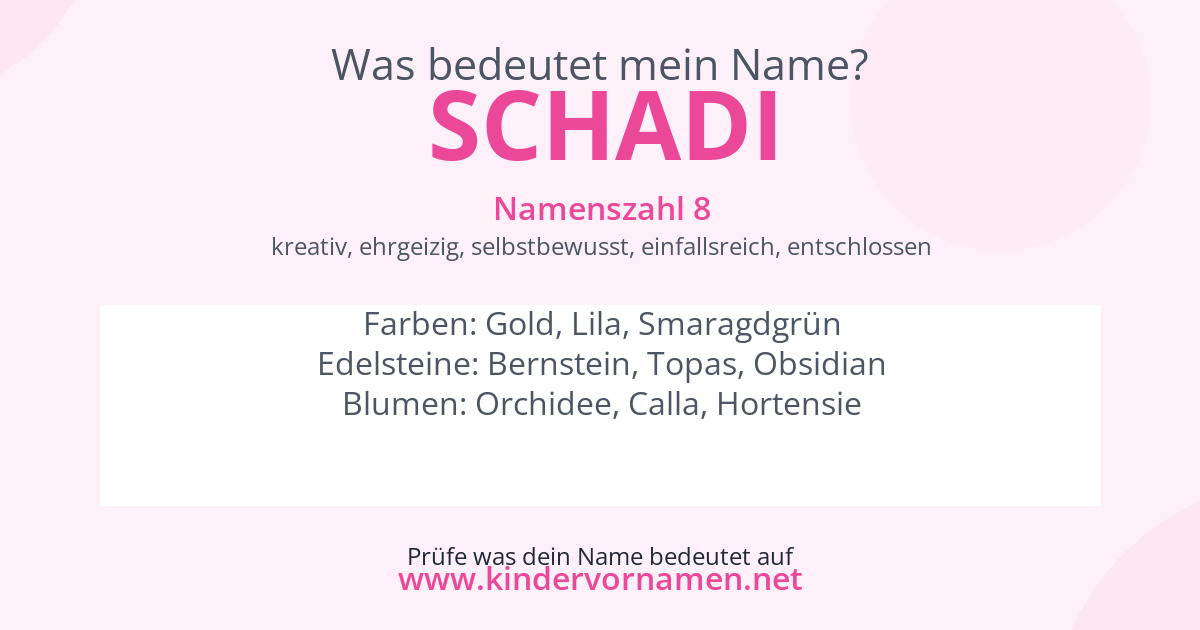 Was bedeutet der Name Schadi?