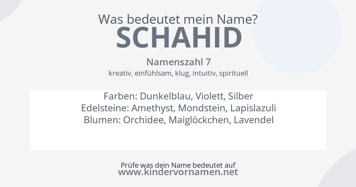 Was bedeutet der Name Schahid?