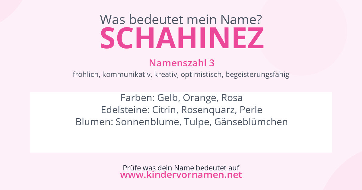 Was bedeutet der Name Schahinez?