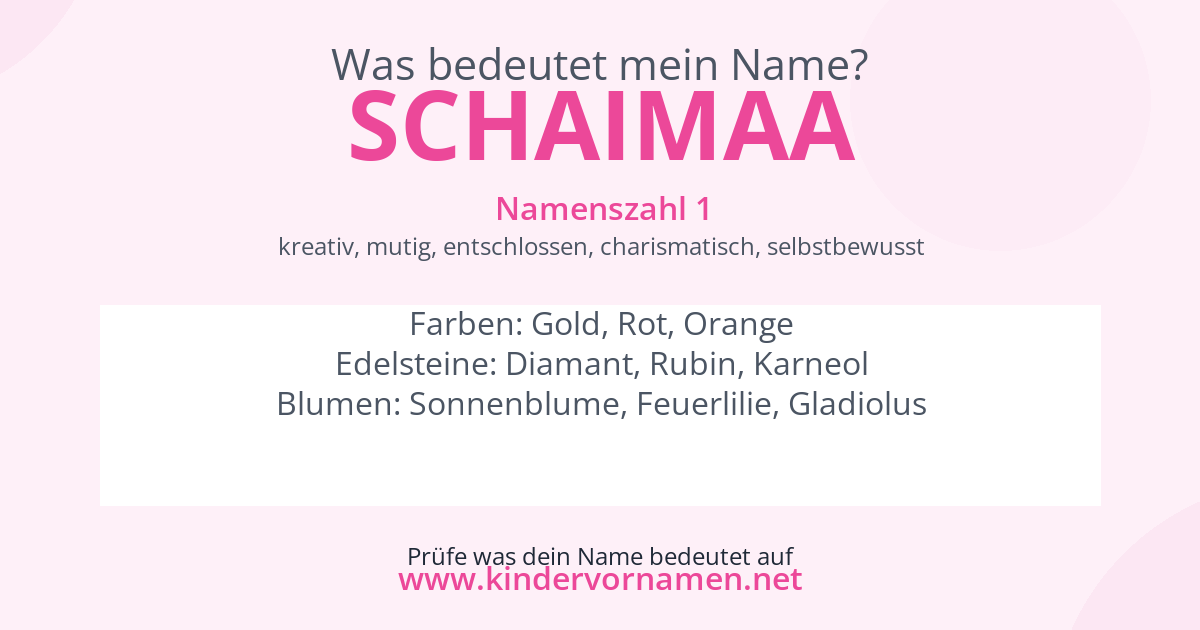 Was bedeutet der Name Schaimaa?