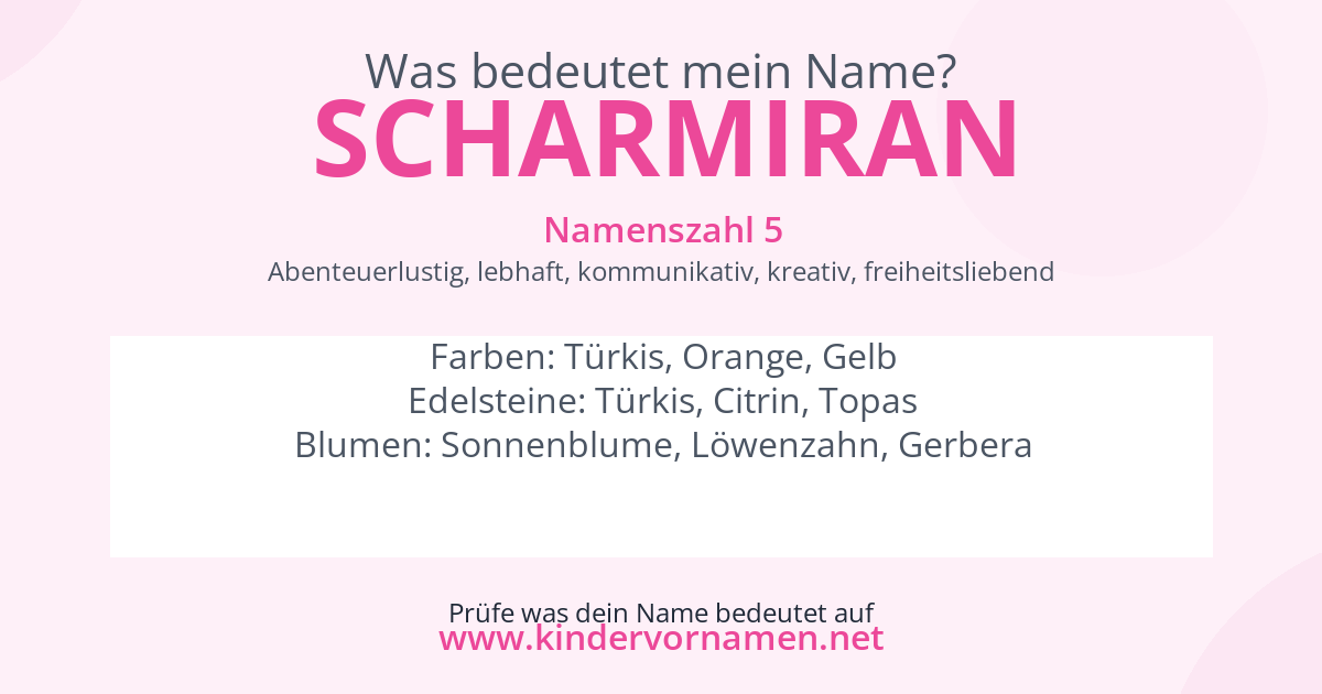 Was bedeutet der Name Scharmiran?
