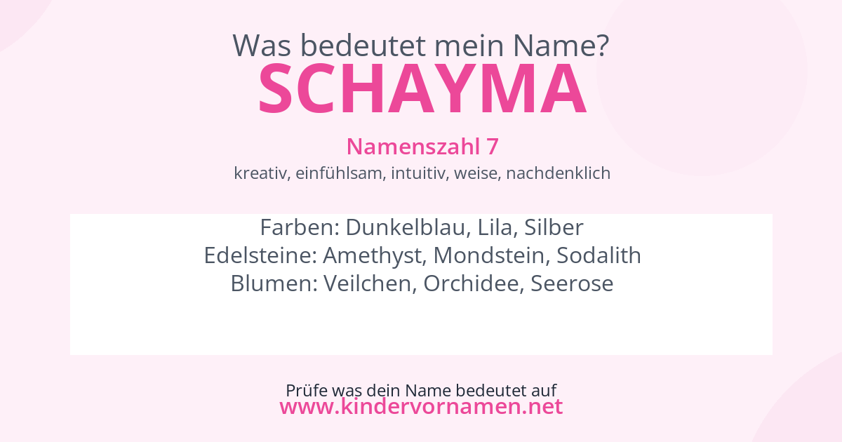 Was bedeutet der Name Schayma?