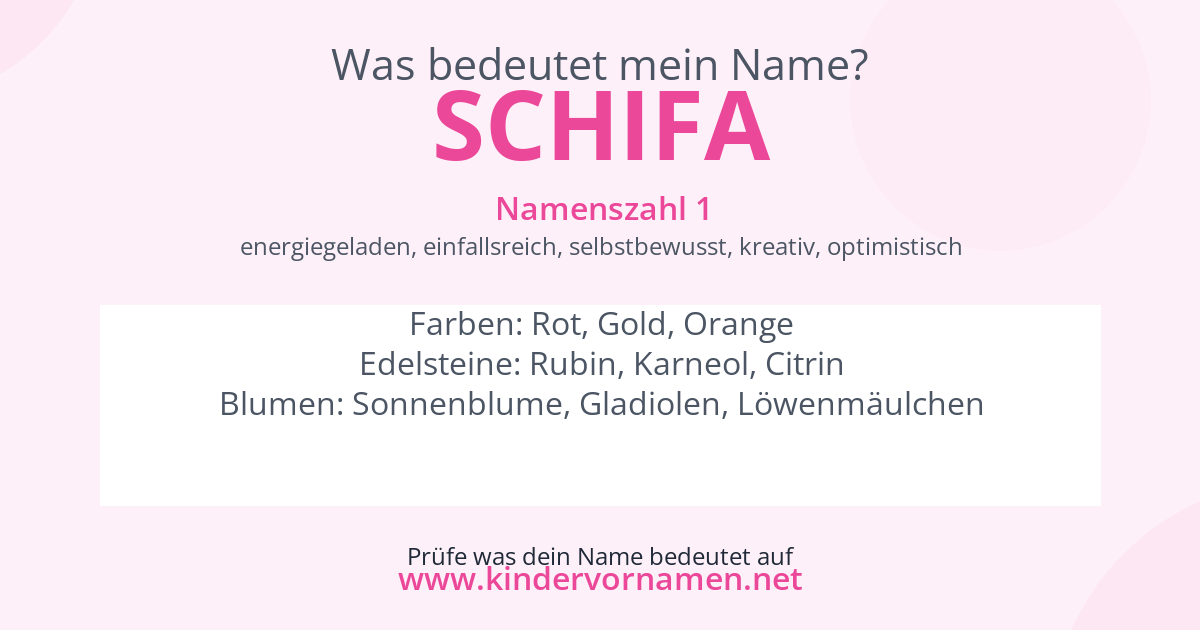Was bedeutet der Name Schifa?