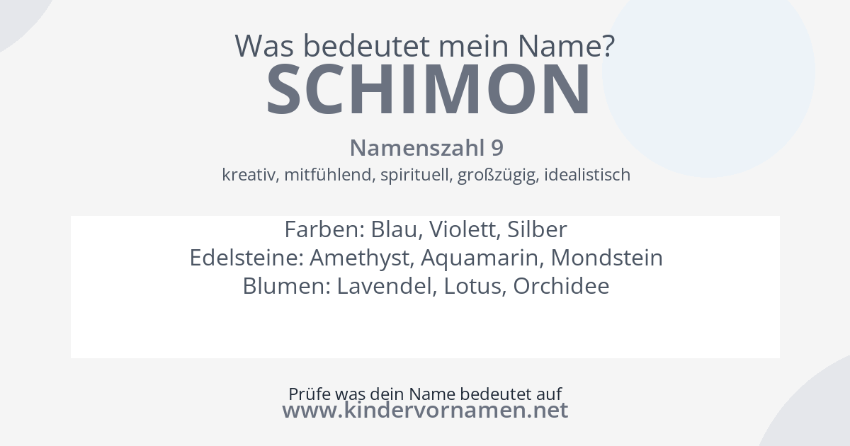 Was bedeutet der Name Schimon?