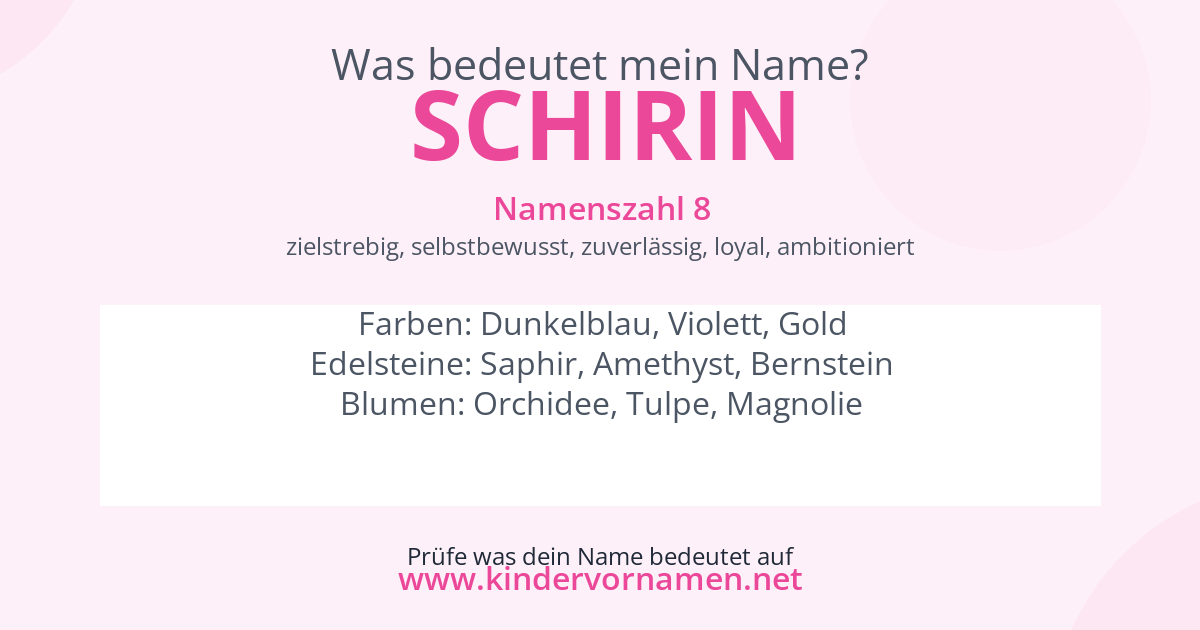Was bedeutet der Name Schirin?